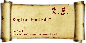 Kogler Euniké névjegykártya